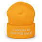 Canada is not for Sale Embroidered Knit Cuffed Beanie - Gold - Headwear - Winter