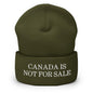 Canada is not for Sale Embroidered Knit Cuffed Beanie - Olive - Headwear - Winter