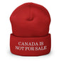 Canada is not for Sale Embroidered Knit Cuffed Beanie - Red - Headwear - Winter