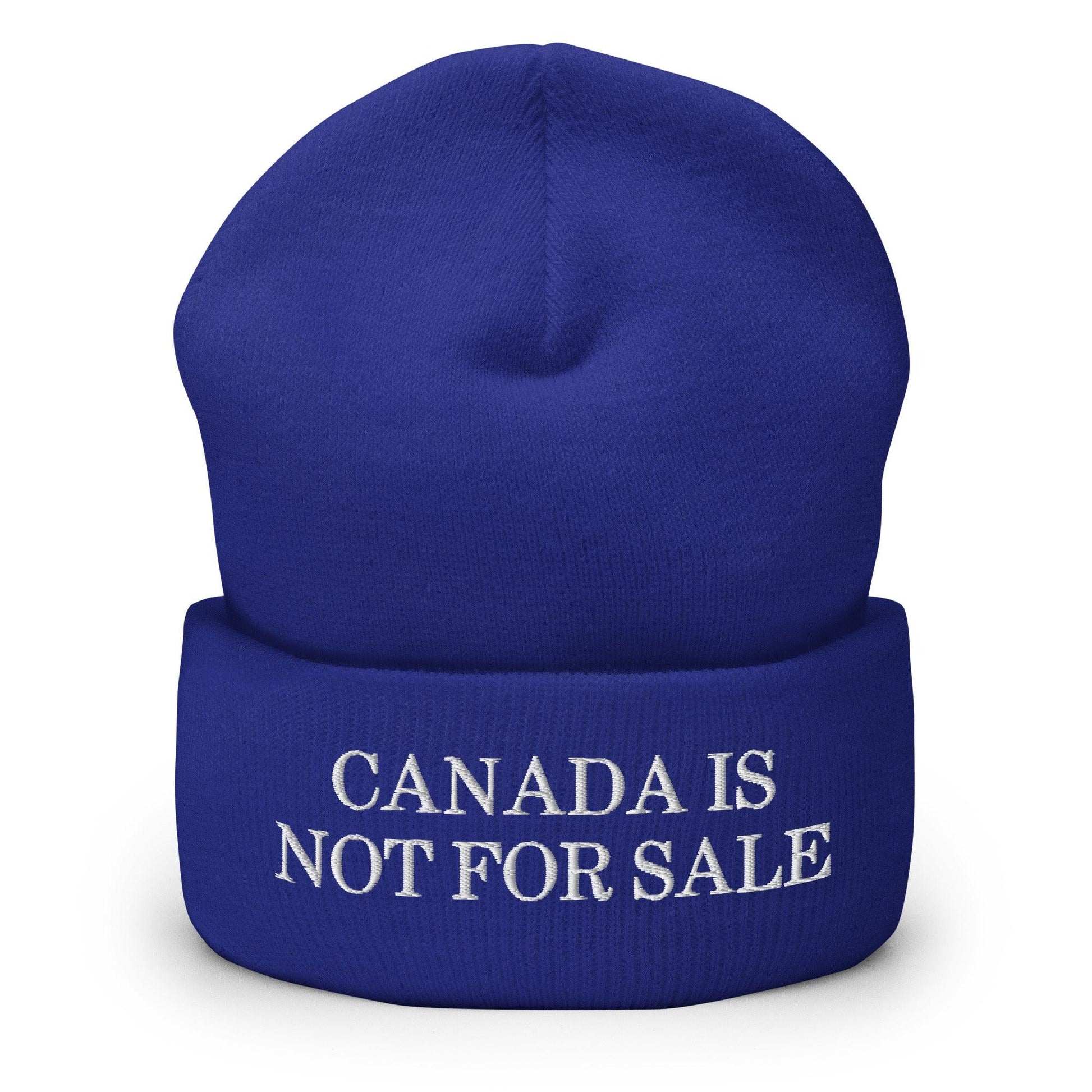 Canada is not for Sale Embroidered Knit Cuffed Beanie - Royal - Headwear - Winter