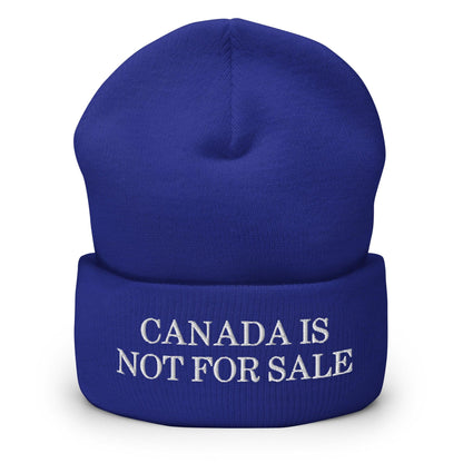 Canada is not for Sale Embroidered Knit Cuffed Beanie - Royal - Headwear - Winter
