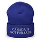 Canada is not for Sale Embroidered Knit Cuffed Beanie - Royal - Headwear - Winter