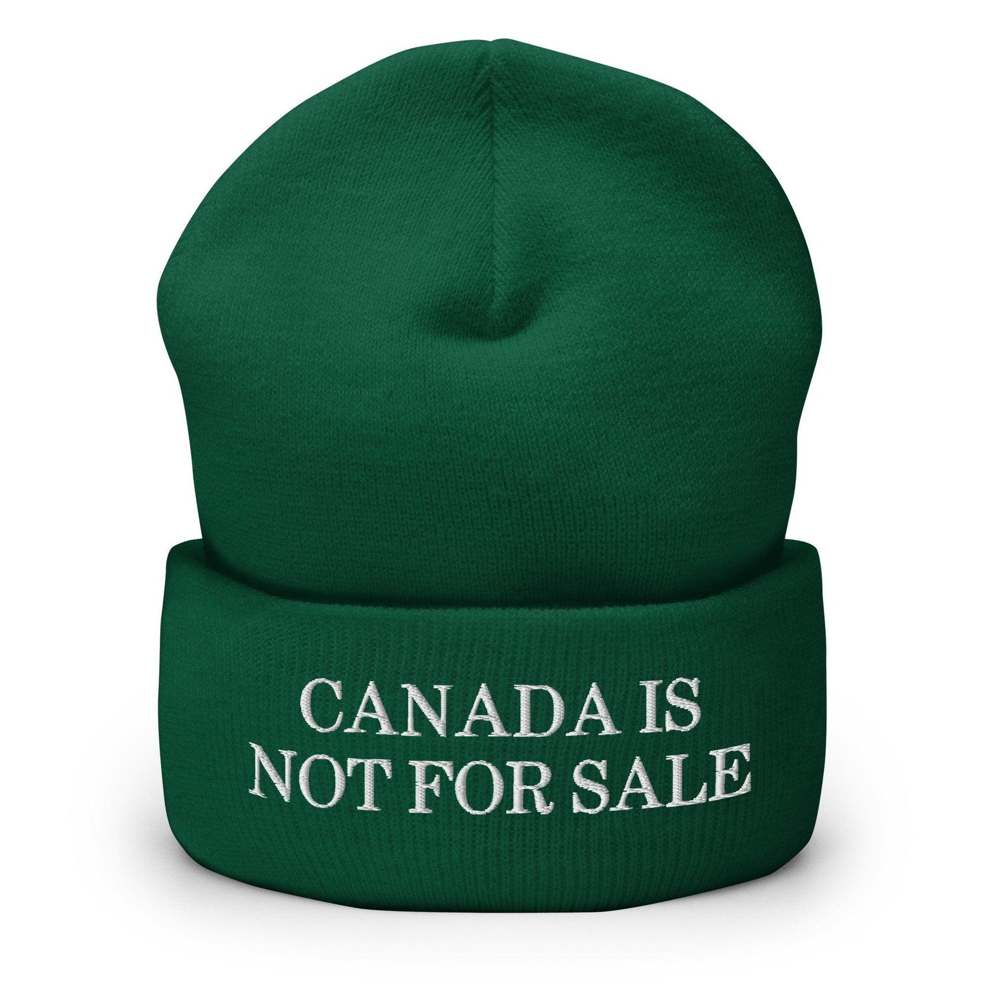 Canada is not for Sale Embroidered Knit Cuffed Beanie - Spruce - Headwear - Winter