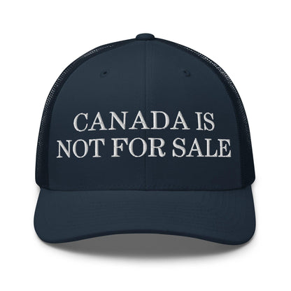 Canada is not for Sale Embroidered Mesh Trucker Hat - Navy - Headwear