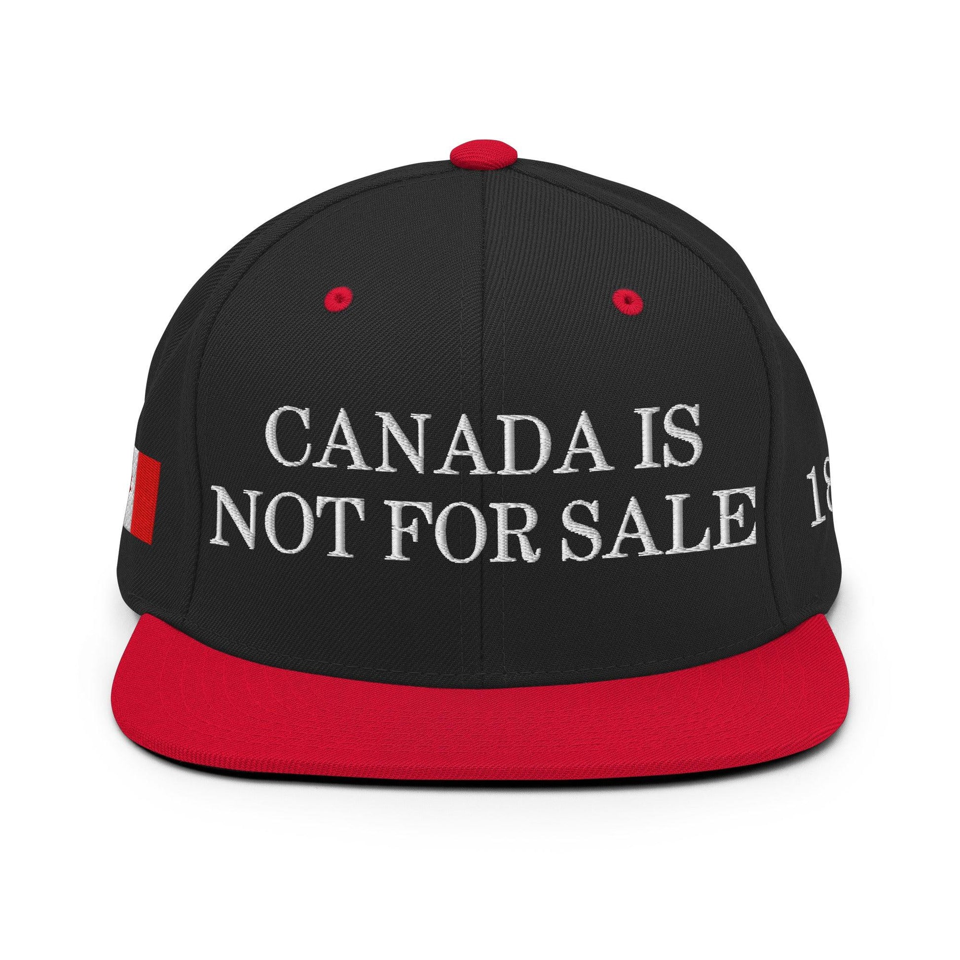 Canada is not for Sale Flag 1867 Embroidered Flat Brim Bill Snapback Hat - Headwear