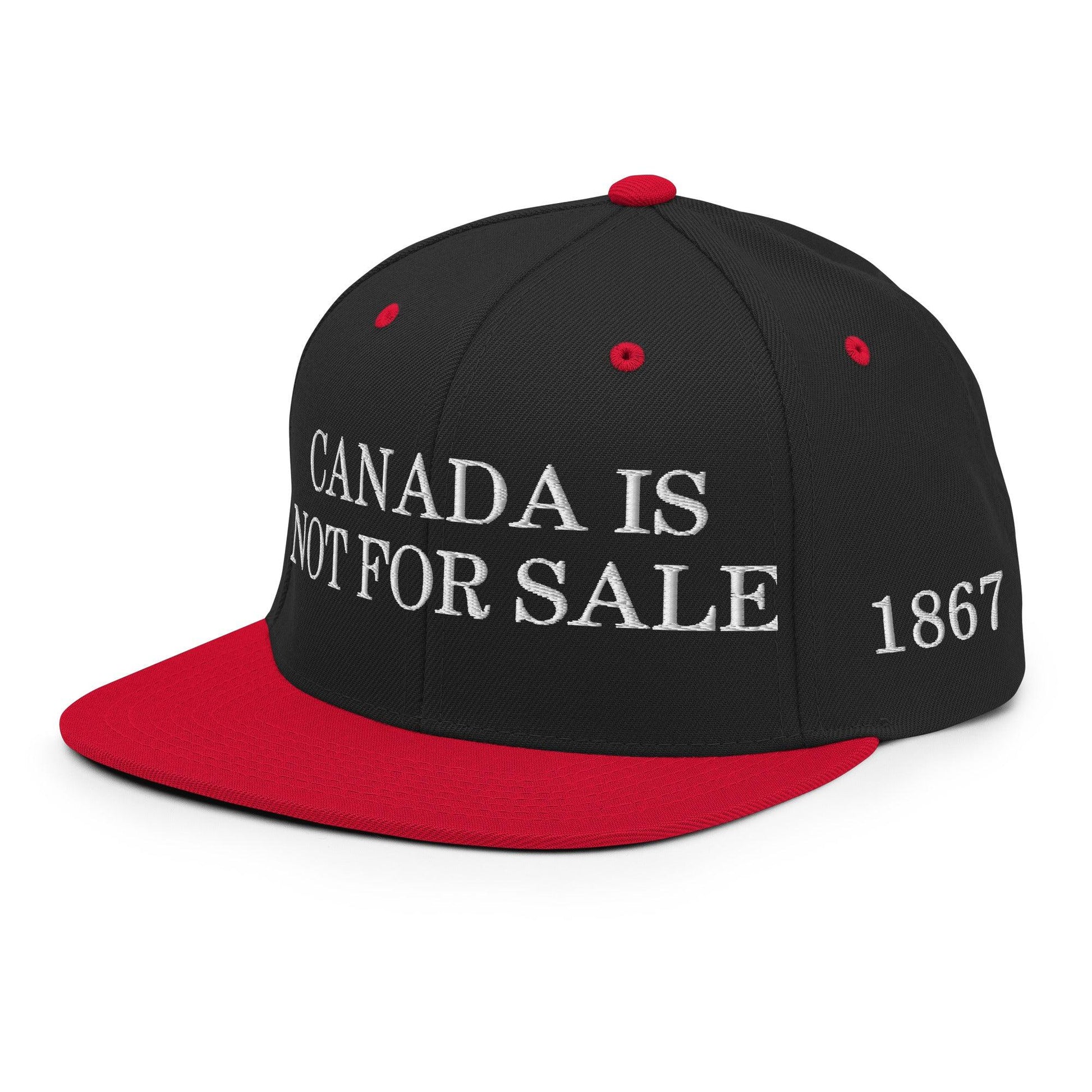 Canada is not for Sale Flag 1867 Embroidered Flat Brim Bill Snapback Hat - Headwear