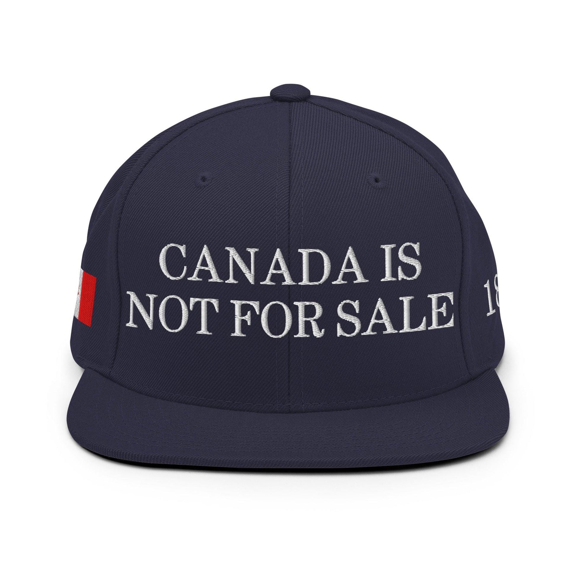 Canada is not for Sale Flag 1867 Embroidered Flat Brim Bill Snapback Hat - Headwear
