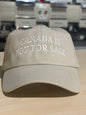 Beige Canada is Not For Sale Hat with white embroidery, ideal for custom apparel and sale hats