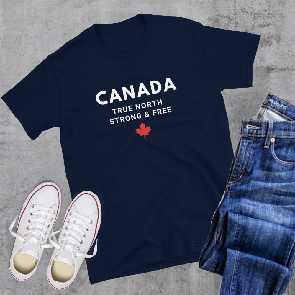 Canada True North Strong & Free 🇨🇦 Tee - Navy / S - t-shirt