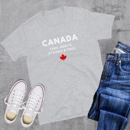 Canada True North Strong & Free 🇨🇦 Tee - Sport Grey / S - t-shirt