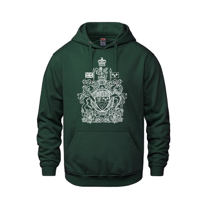Canadian Coat of Arms Pullover Hoodie - Youth - Green / Small - Sweatshirts & Hoodies