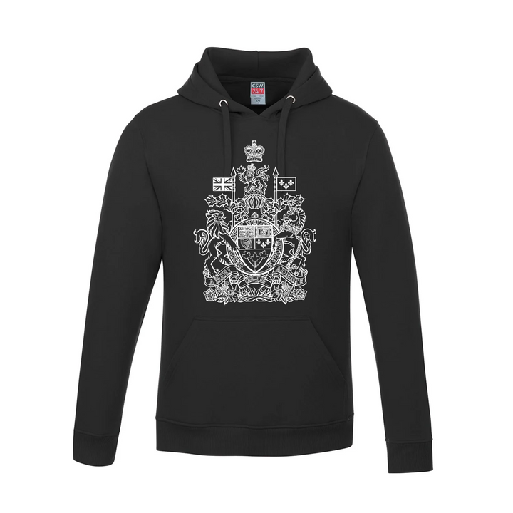 Canadian Coat of Arms Pullover Hoodie - Black / XS / Adults - Sweatshirts & Hoodies