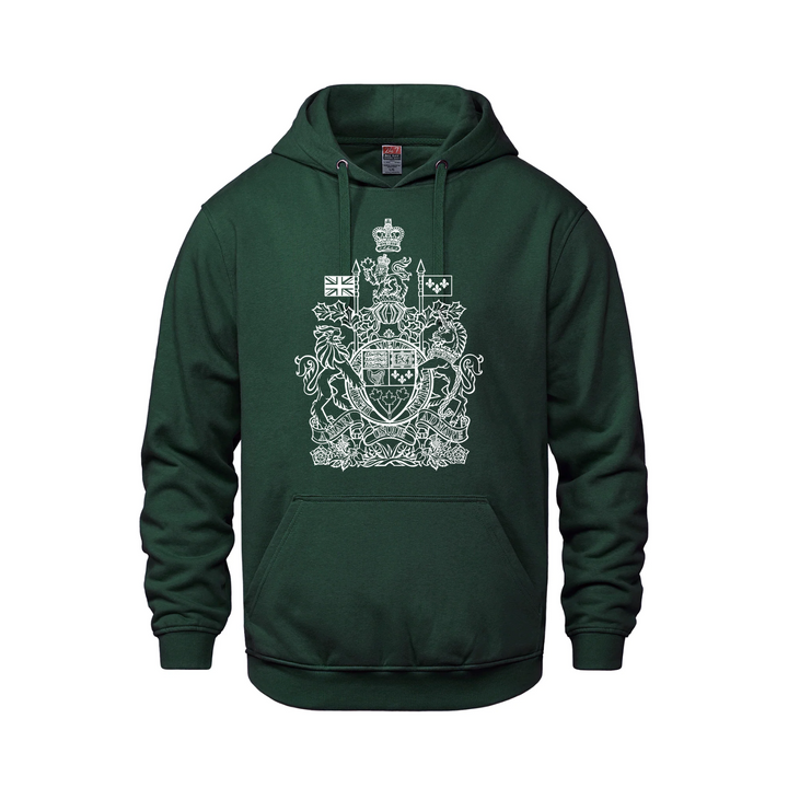 Canadian Coat of Arms Pullover Hoodie - Green / XS / Adults - Sweatshirts & Hoodies