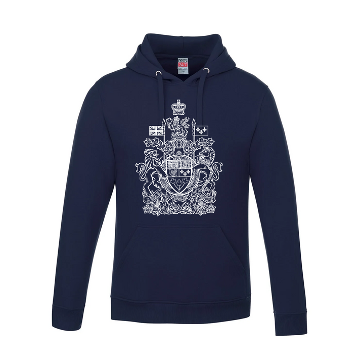 Canadian Coat of Arms Pullover Hoodie - Navy / XS / Adults - Sweatshirts & Hoodies