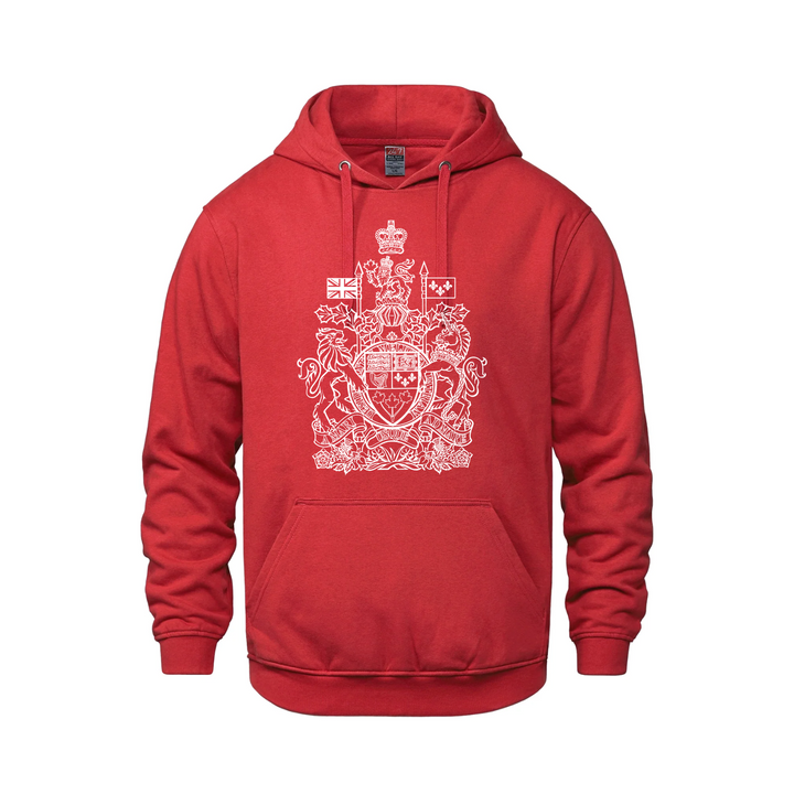 Canadian Coat of Arms Pullover Hoodie - Red / XS / Adults - Sweatshirts & Hoodies