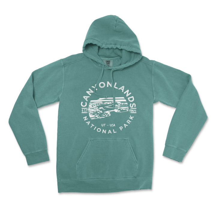 Canyonlands National Park Comfort Colors Hoodie - S / Blue Spruce - hoodie