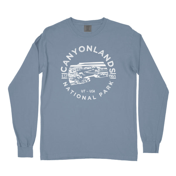 Canyonlands National Park Comfort Colors Long Sleeve T Shirt - S / BlueJean - tshirt