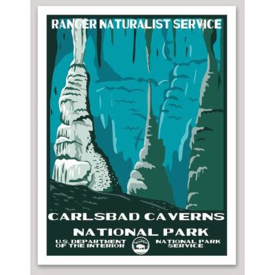 Carlsbad Caverns National Park WPA Sticker Large - sticker