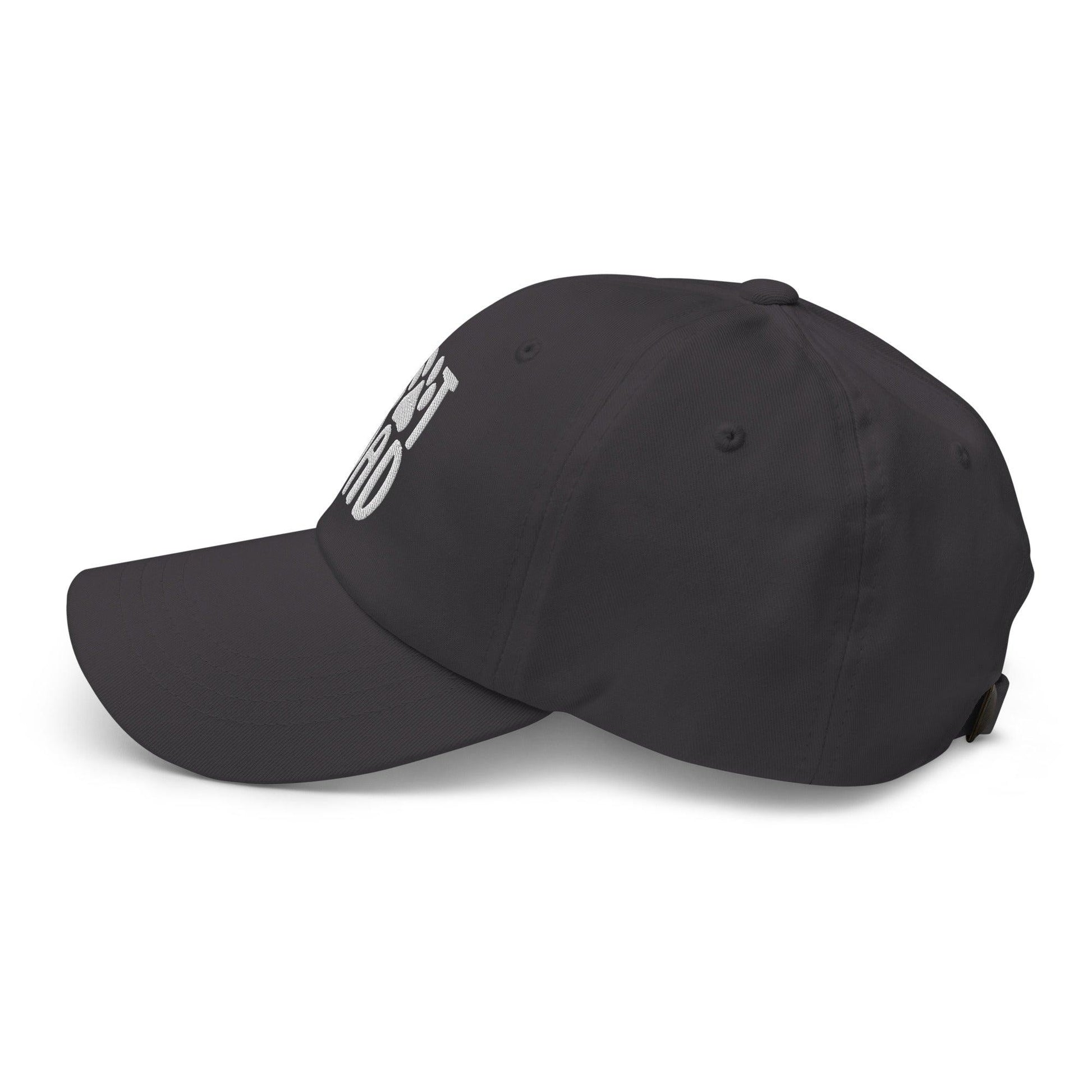Dark baseball cap featuring Cat Dad Embroidered Dad Hat design for cat dads