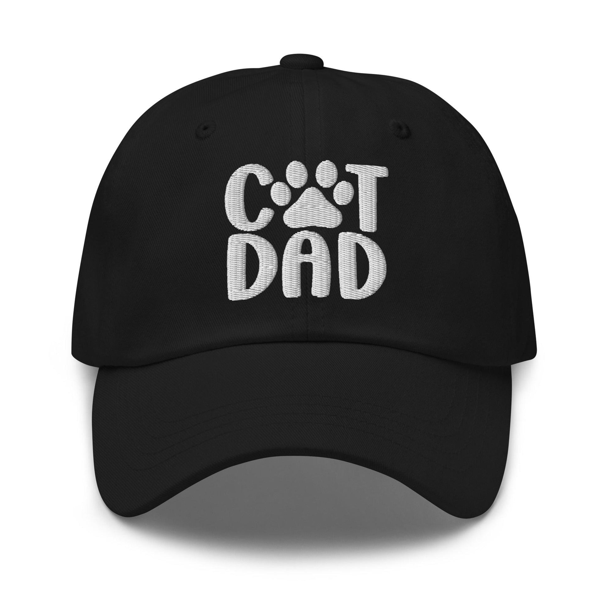 Black Cat Dad Embroidered Dad Hat showcasing stylish Cat Dad Embroidered design