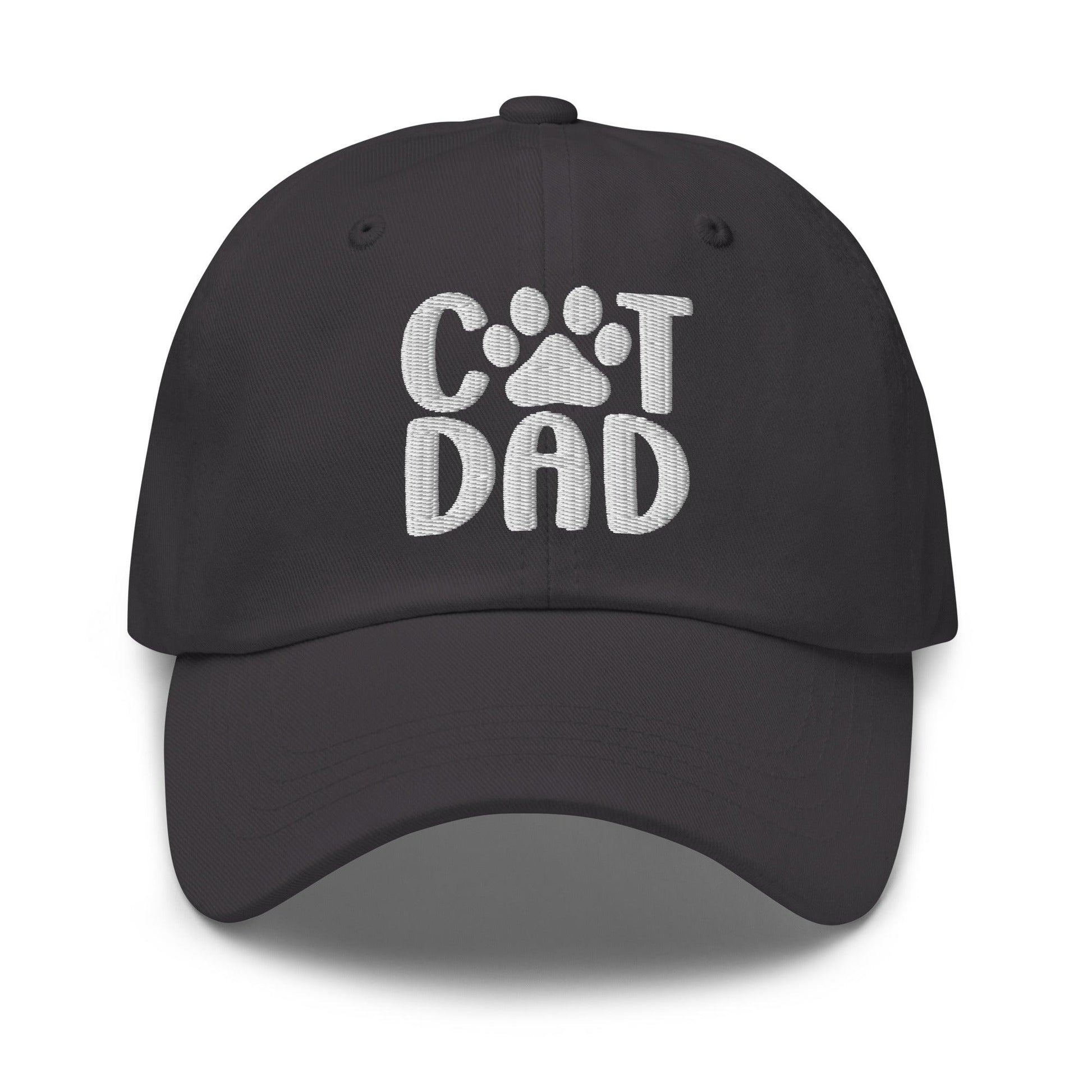 Black Cat Dad Embroidered Dad Hat showcasing stylish cat dad embroidered design