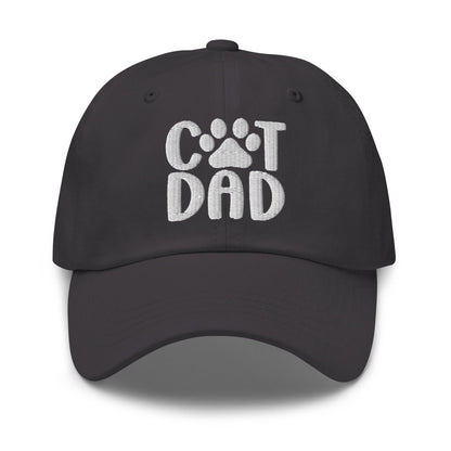 Black Cat Dad Embroidered Dad Hat showcasing stylish cat dad embroidered design