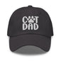 Black Cat Dad Embroidered Dad Hat showcasing stylish cat dad embroidered design