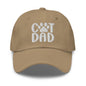 Khaki Cat Dad Embroidered Dad Hat featuring personalized cat dad embroidered design