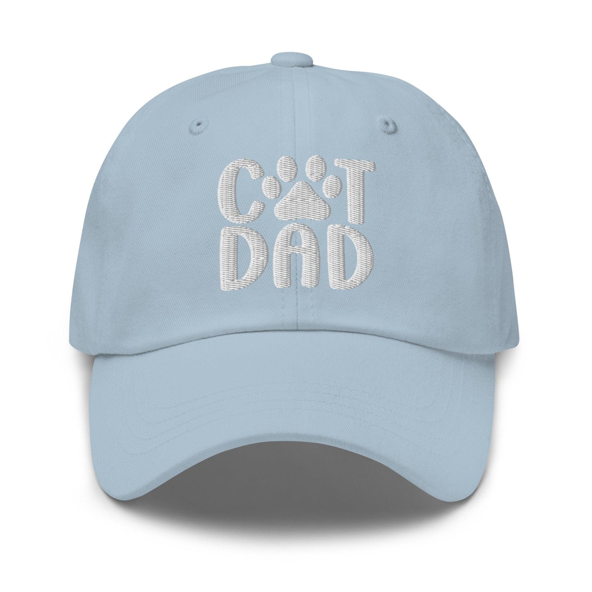 Cat Dad Embroidered Hat - Light Blue