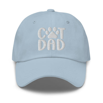 Cat Dad Embroidered Hat - Light Blue