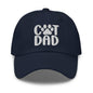 Navy Blue Cat Dad Embroidered Dad Hat for Cat Dads, Perfect Embroidered Dad Hat