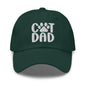 Dark green Cat Dad embroidered baseball cap, stylish dad embroidered hat for cat lovers