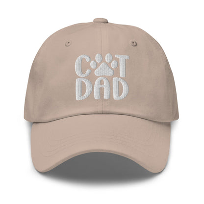 Cat Dad Embroidered Hat - Stone