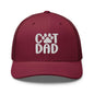 Maroon cat dad embroidered mesh trucker hat with dad embroidered mesh detailing
