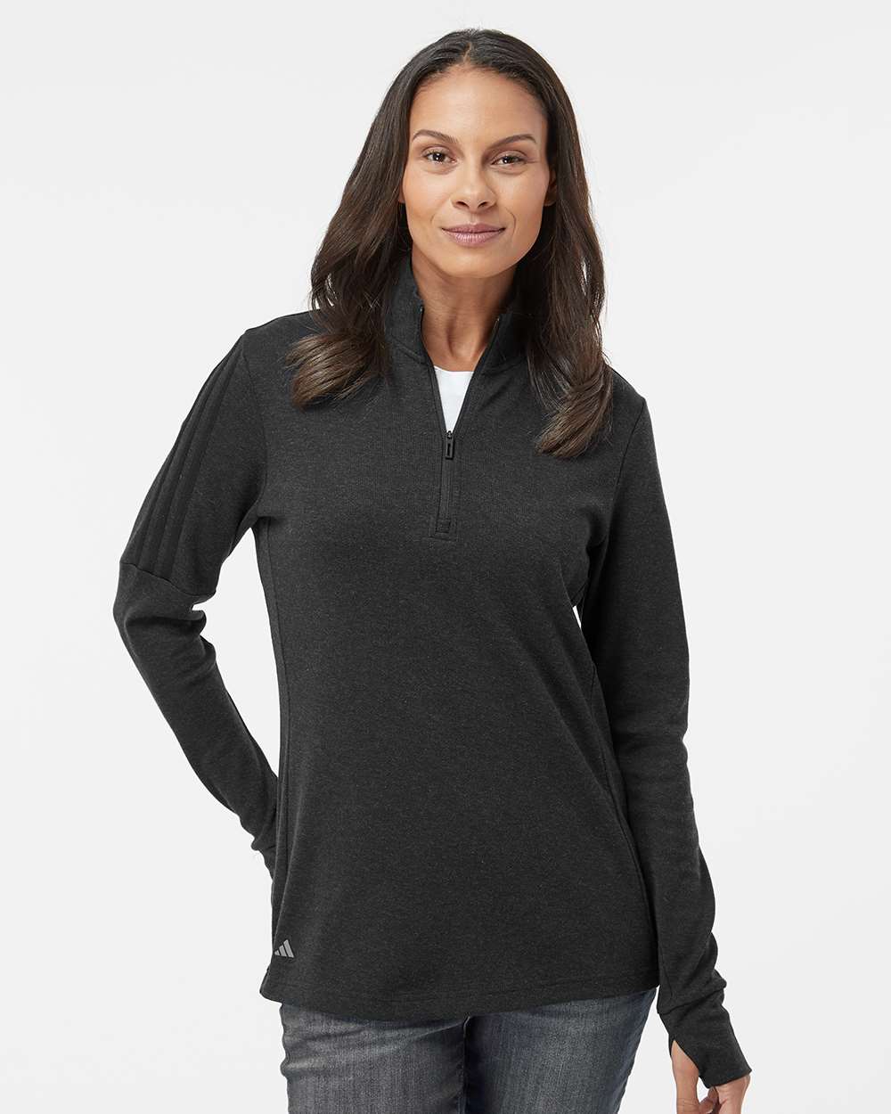 Adidas Women's 3-Stripes Quarter-Zip Sweater A555