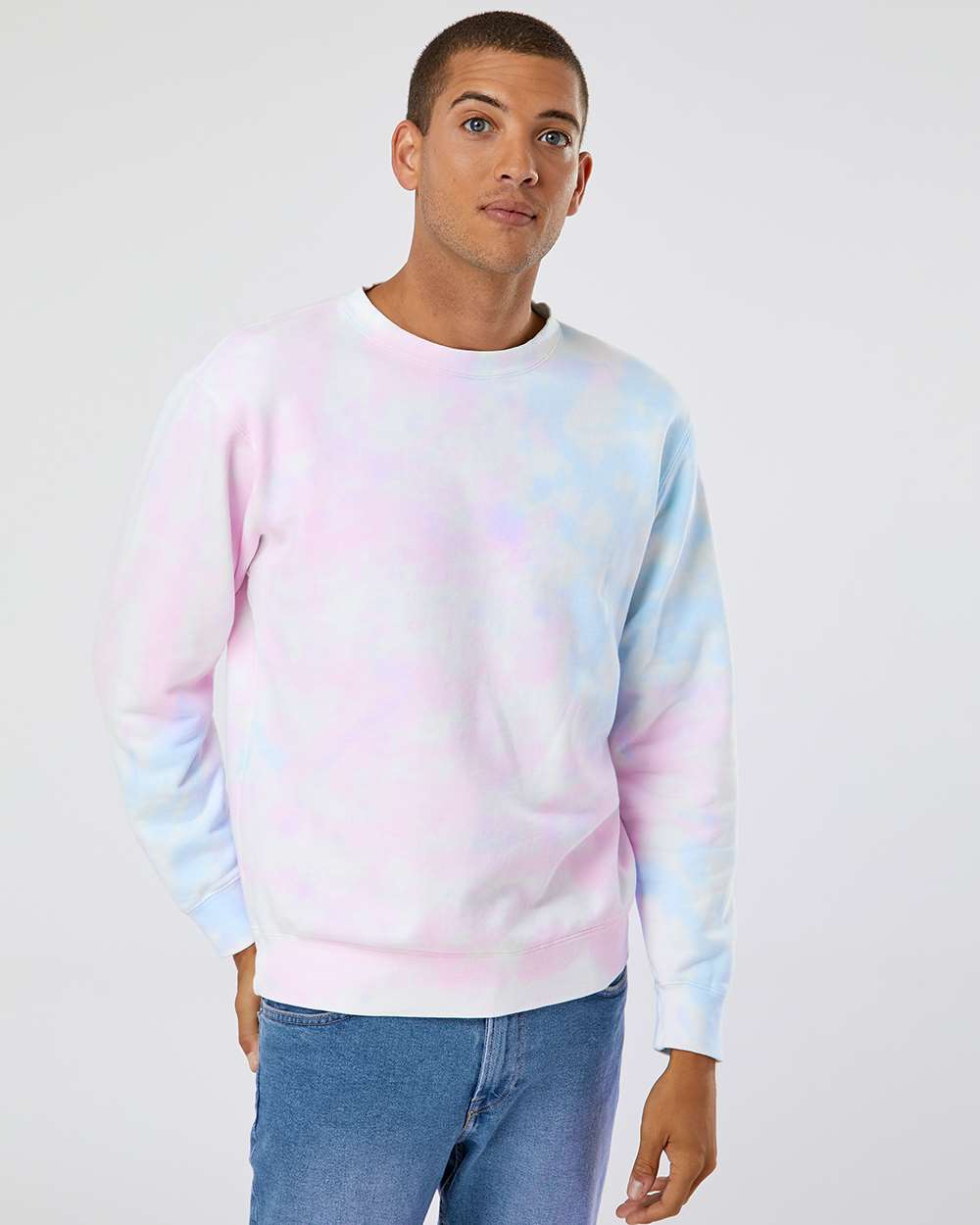 Independent Trading Co. Midweight Tie-Dyed Crewneck Sweatshirt PRM3500TD