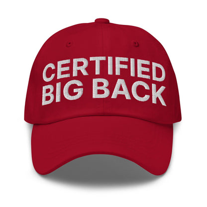 Certified Big Back Embroidered Dad Hat - Cranberry