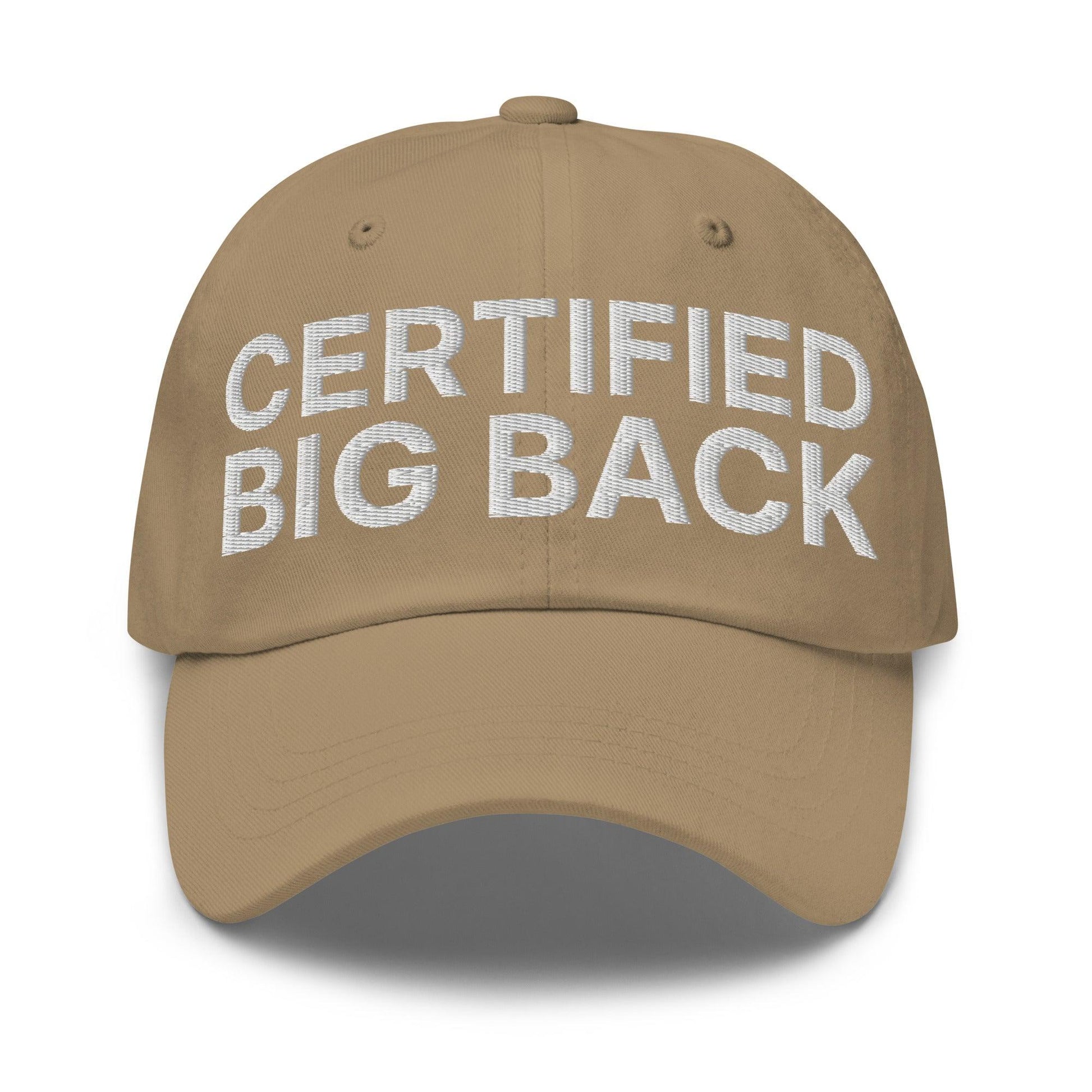 Certified Big Back Embroidered Dad Hat - Khaki