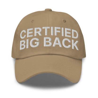 Certified Big Back Embroidered Dad Hat - Khaki