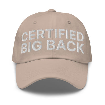 Certified Big Back Embroidered Dad Hat - Stone