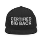 Certified Big Back Embroidered Flat Bill Brim Snapback Hat - Black