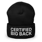 Certified Big Back Embroidered Knit Cuffed Beanie - Black