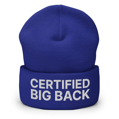 Certified Big Back Embroidered Knit Cuffed Beanie - Royal