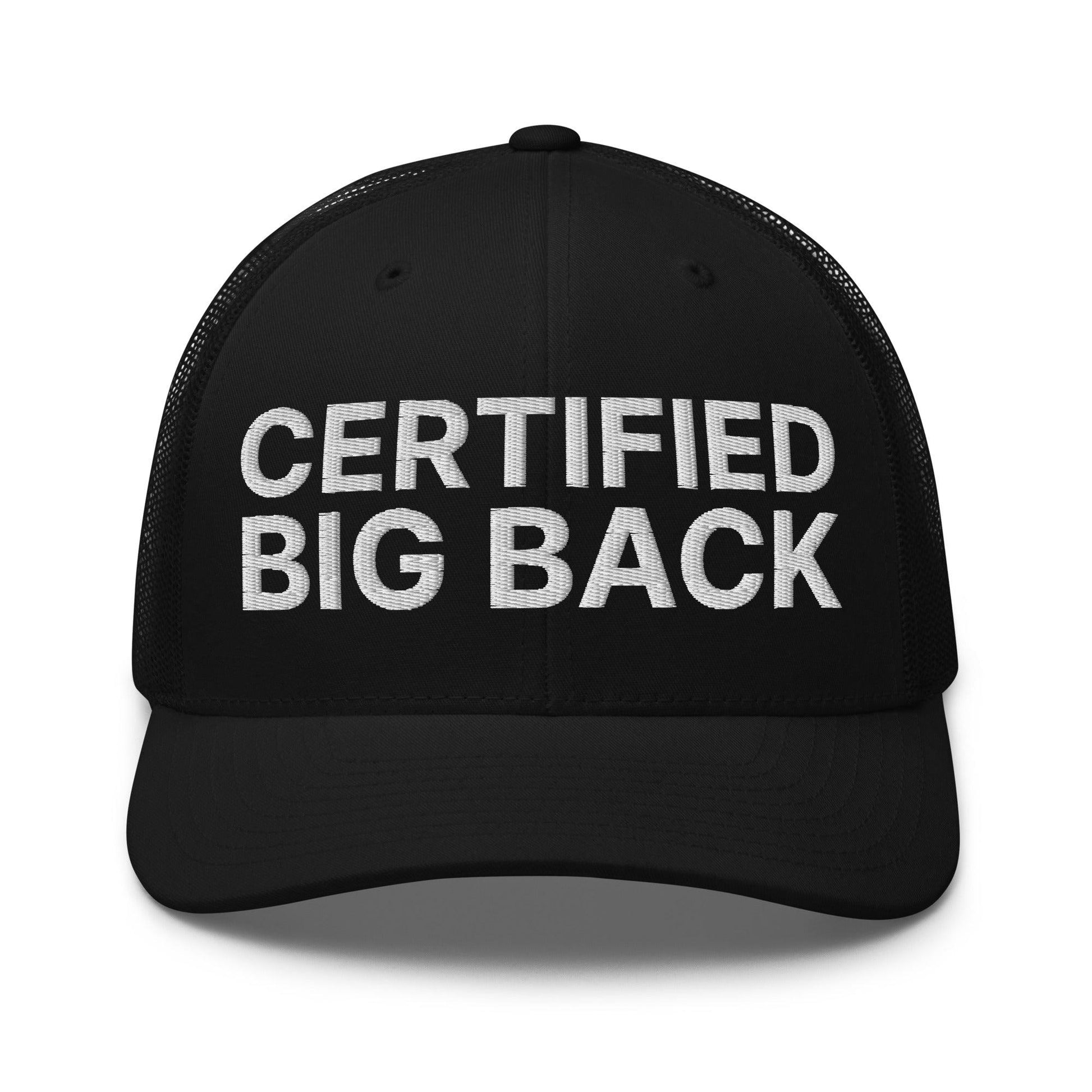 Certified Big Back Embroidered Mesh Trucker Hat - Black