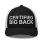 Certified Big Back Embroidered Mesh Trucker Hat - Black/ White