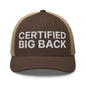 Certified Big Back Embroidered Mesh Trucker Hat - Brown/ Khaki