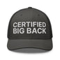 Certified Big Back Embroidered Mesh Trucker Hat - Charcoal