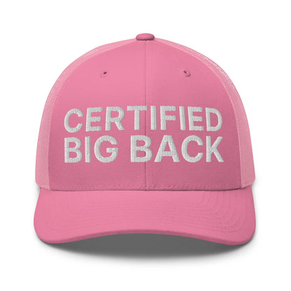 Certified Big Back Embroidered Mesh Trucker Hat - Pink
