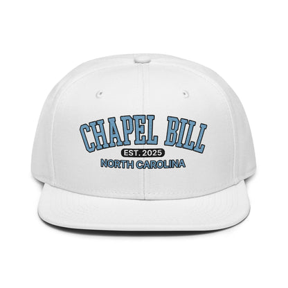 Chapel Bill Belichick Coach UNC Flat Brim Snapback Hat - White