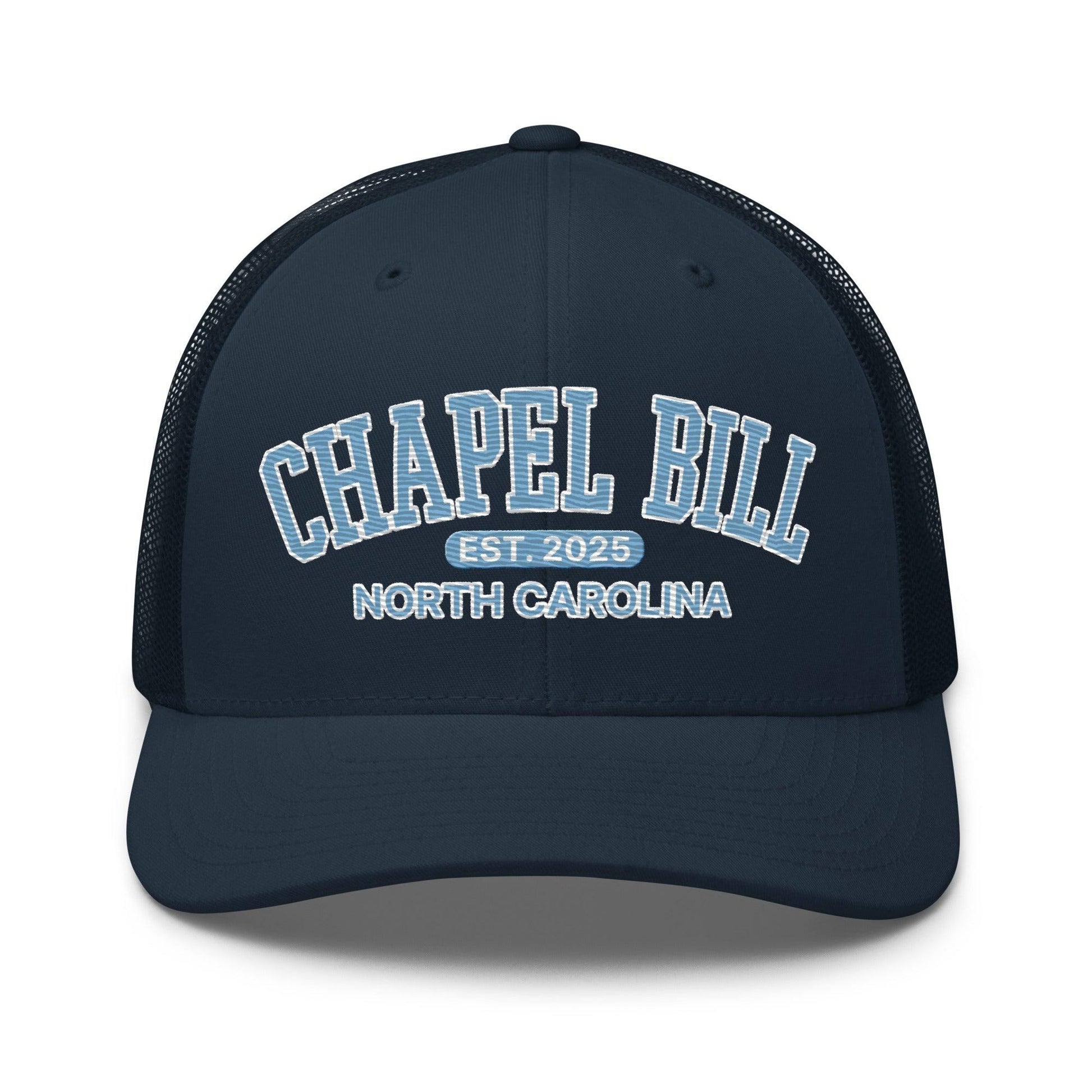 Chapel Bill Belichick UNC Coach Embroidered Mesh Trucker Hat - Navy